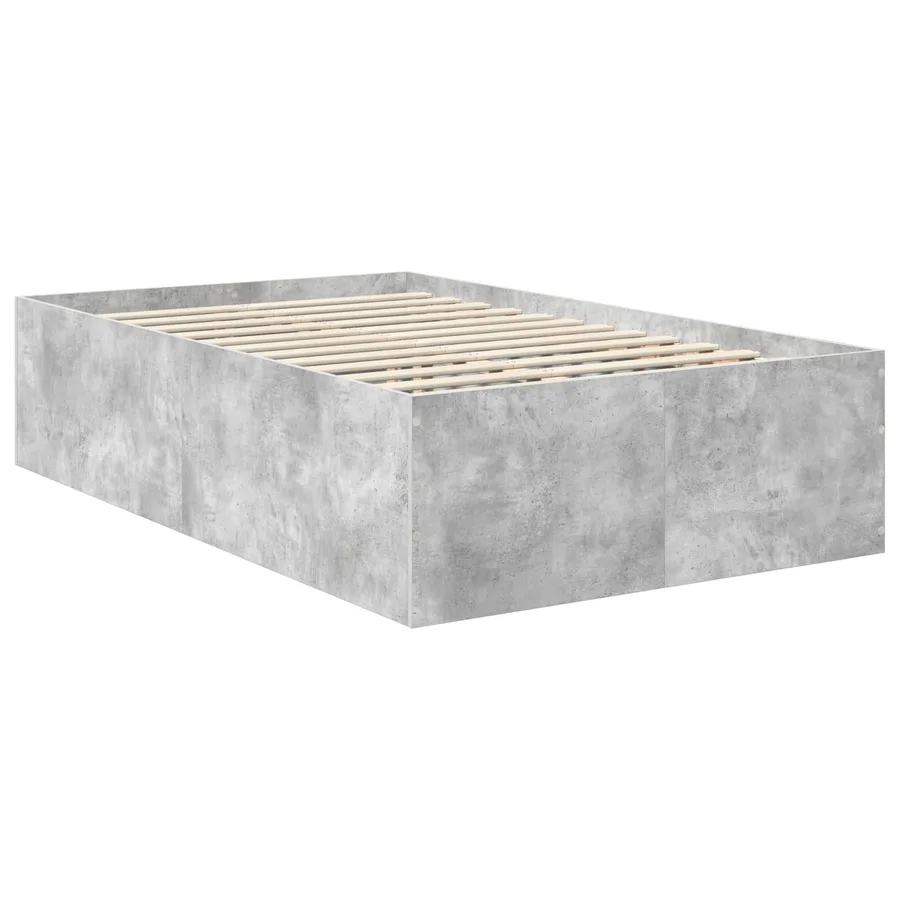 Cadre de lit Gris béton 120 x 190 cm Bois d'ingénierie - 5