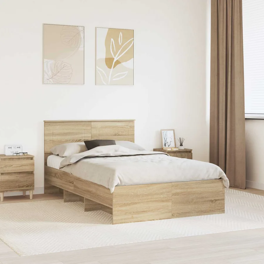 Cadre de lit Chêne Sonoma 120 x 123 cm Bois d'ingénierie