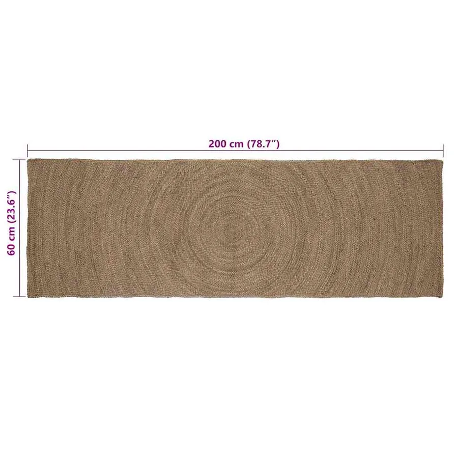 Tapis de surface Gris 60 x 200 cm Jute - 7