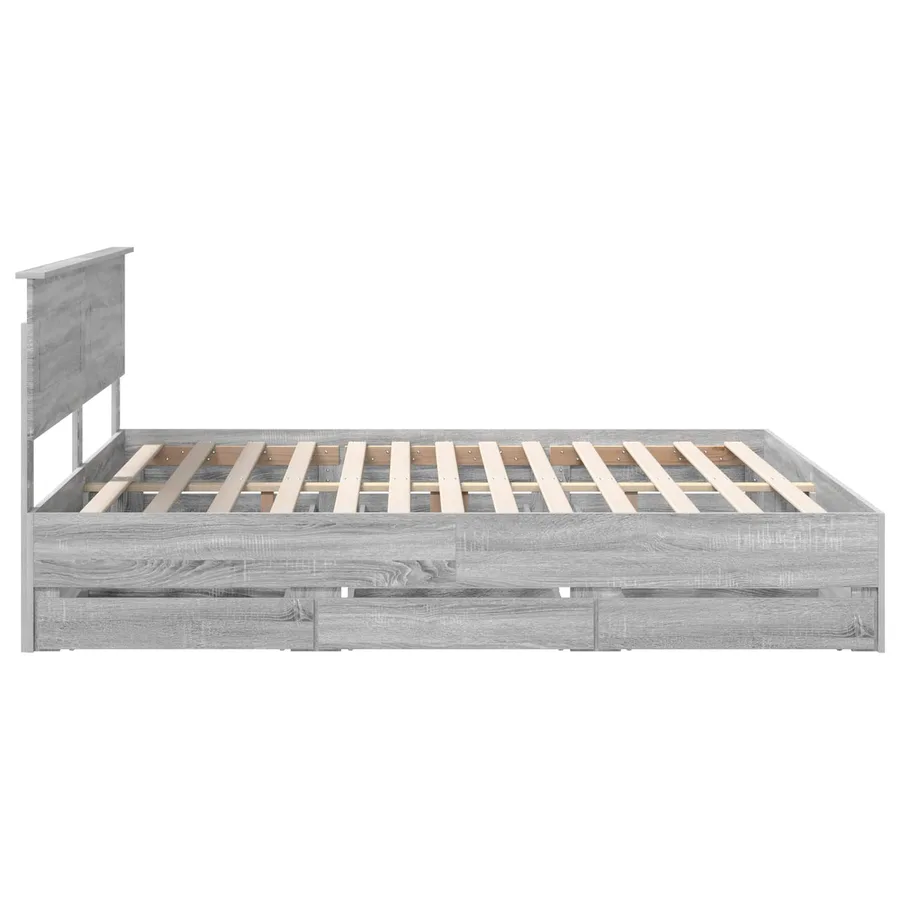 Cadre de lit Gris Sonoma 180 x 200 cm Bois Ingénierie - 9