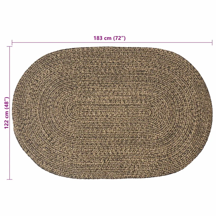 Tapis de surface Noir 122 x 183 cm Jute - 7
