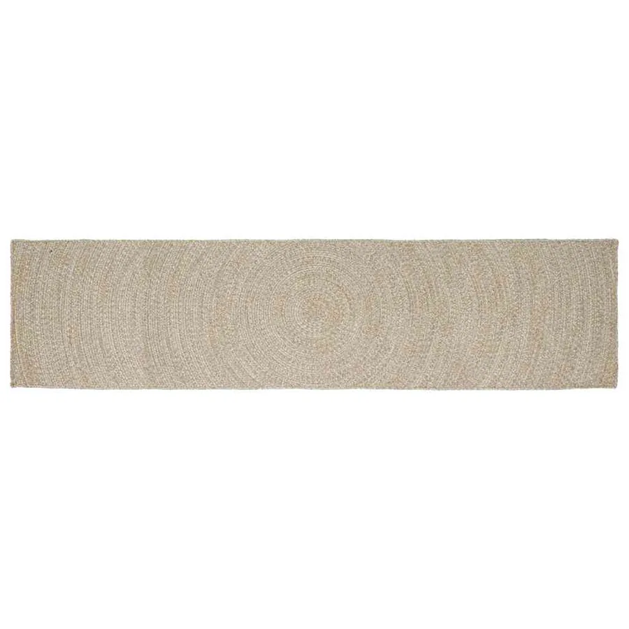 Tapis de surface Naturel et Blanc 80 x 400 cm Jute