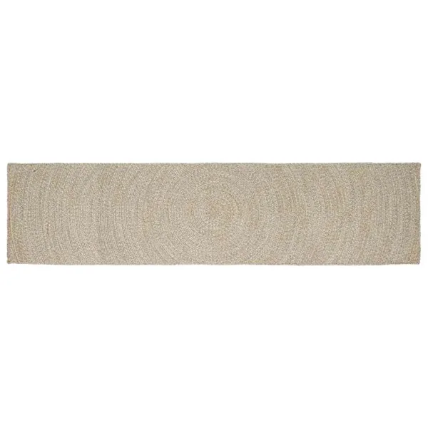 Tapis de surface Naturel et Blanc 80 x 400 cm Jute
