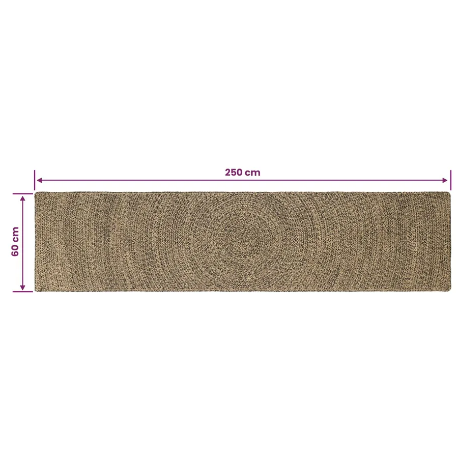 Tapis de surface Naturel et noir 60 x 250 cm Jute - 8