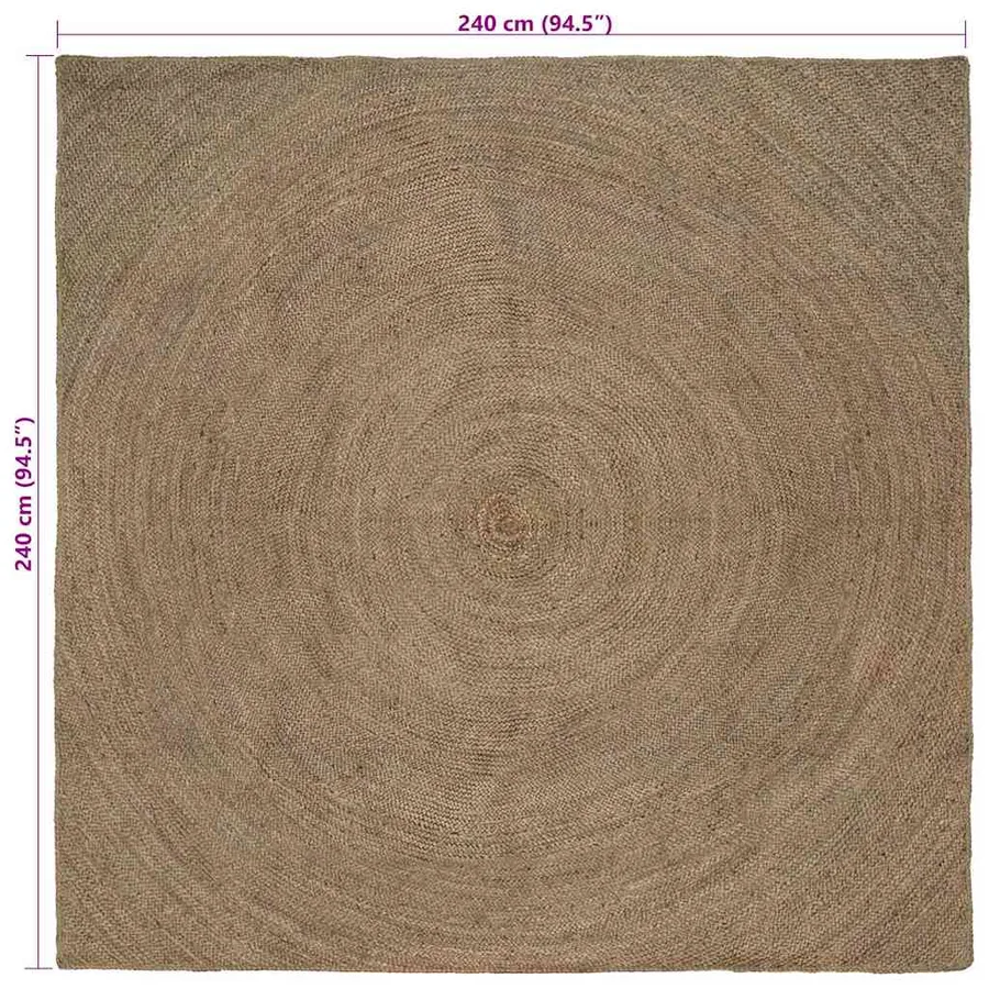 Tapis de surface Gris 240 x 240 cm Jute - 7