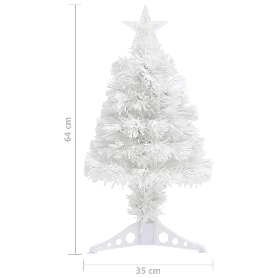 Arbre de Noël artificiel pré-éclairé blanc 64 cm fibre optique - 10
