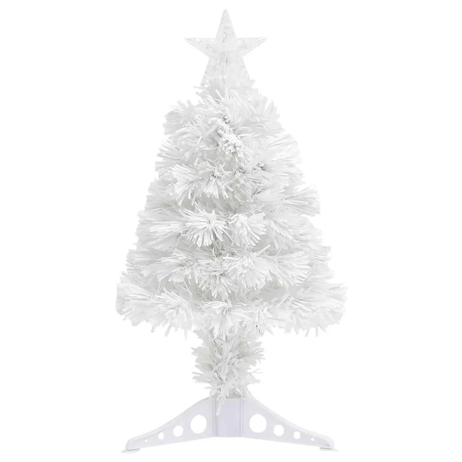 Arbre de Noël artificiel pré-éclairé blanc 64 cm fibre optique - 2