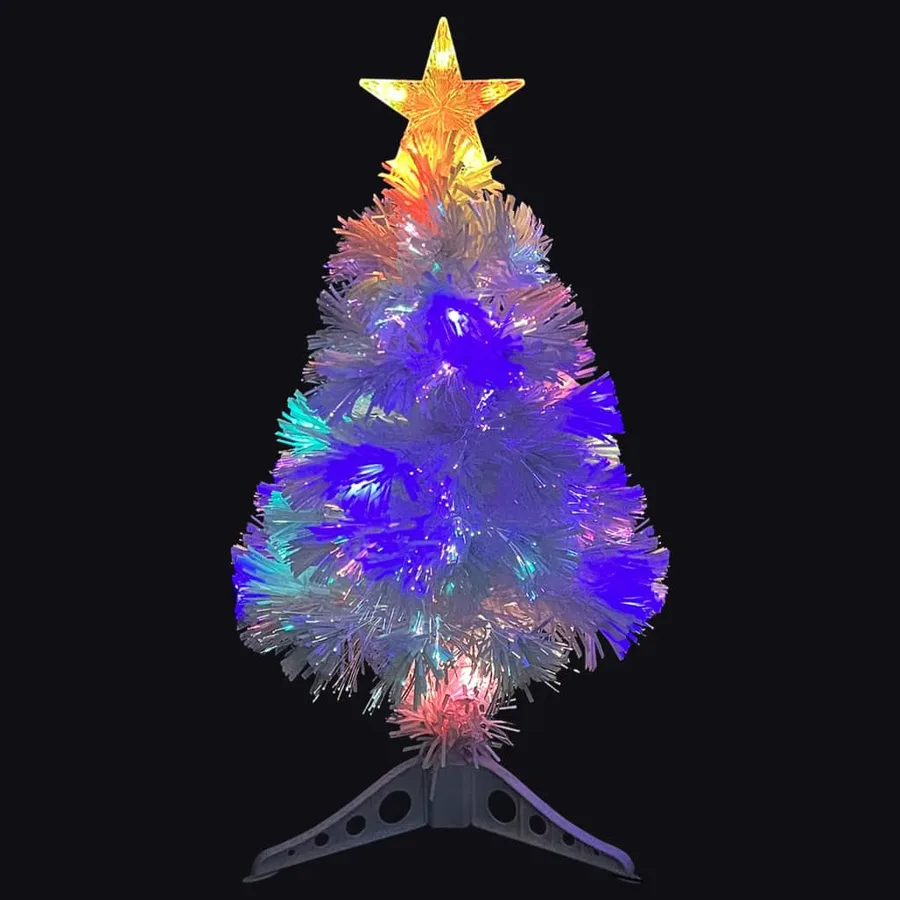 Arbre de Noël artificiel pré-éclairé blanc 64 cm fibre optique - 4