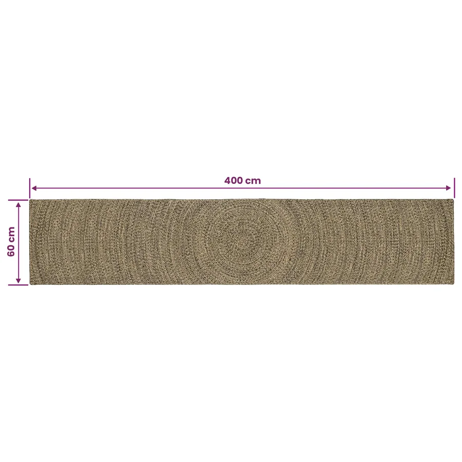 Tapis de surface Naturel et noir 60 x 400 cm Jute - 8