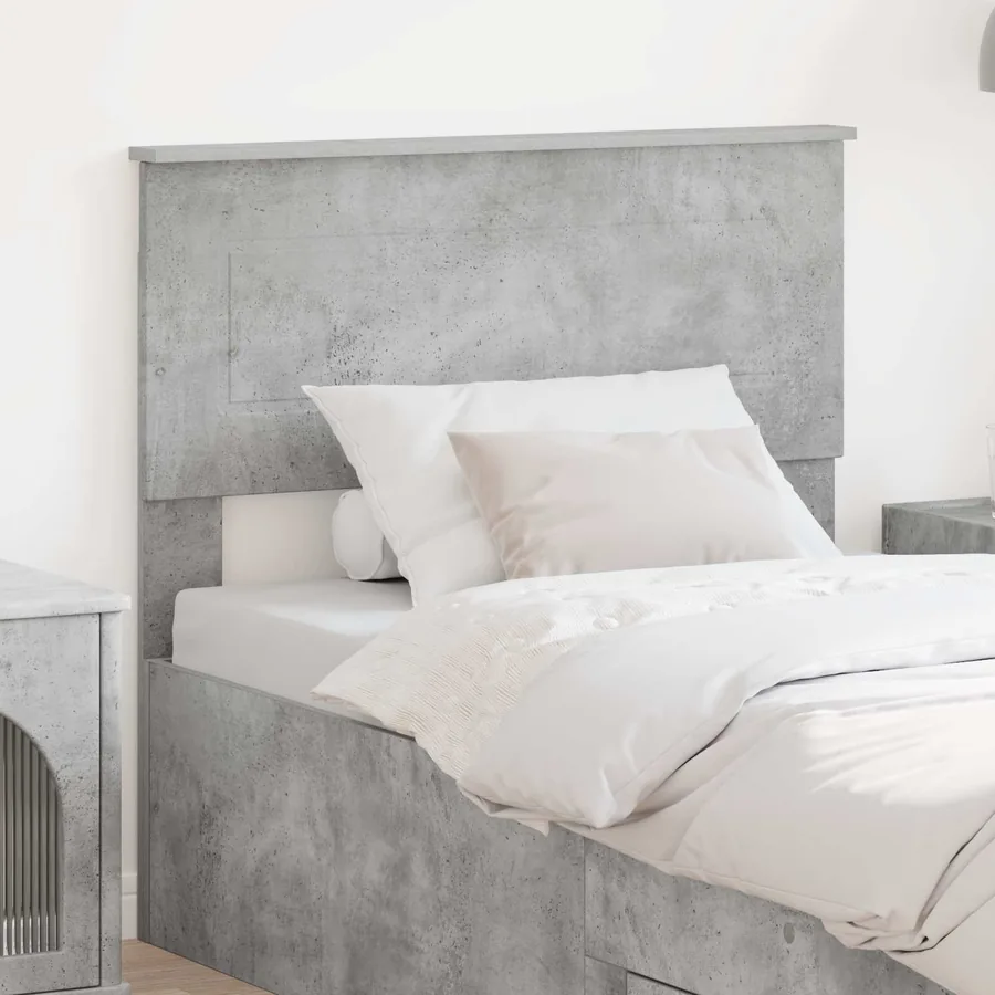Tête de lit Gris béton Bois d'ingénierie