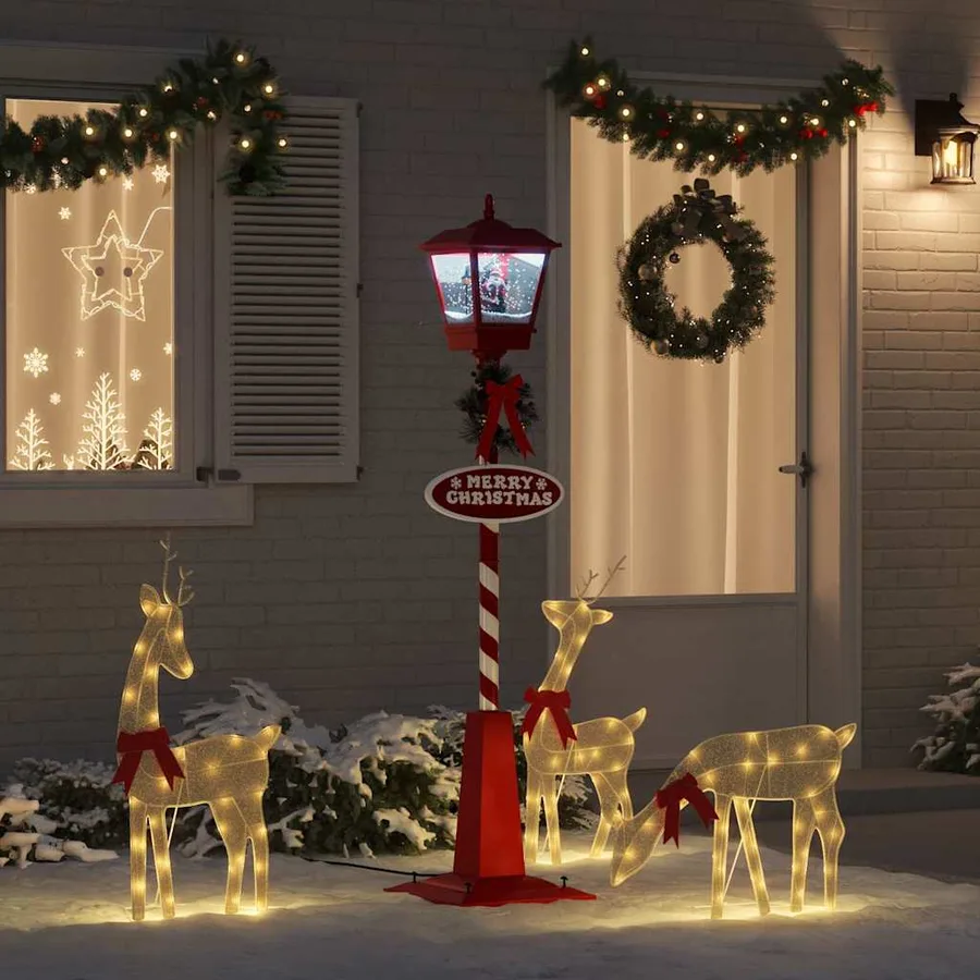 Lampe de rue de Noël avec lanterne Rouge 40,5x40,5x180cm - 3