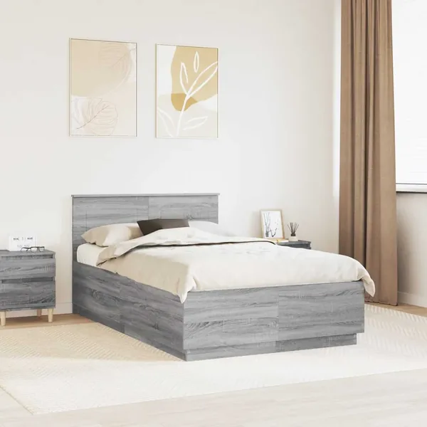 Cadre de lit Gris Sonoma 120 x 200 cm Bois d'ingénierie