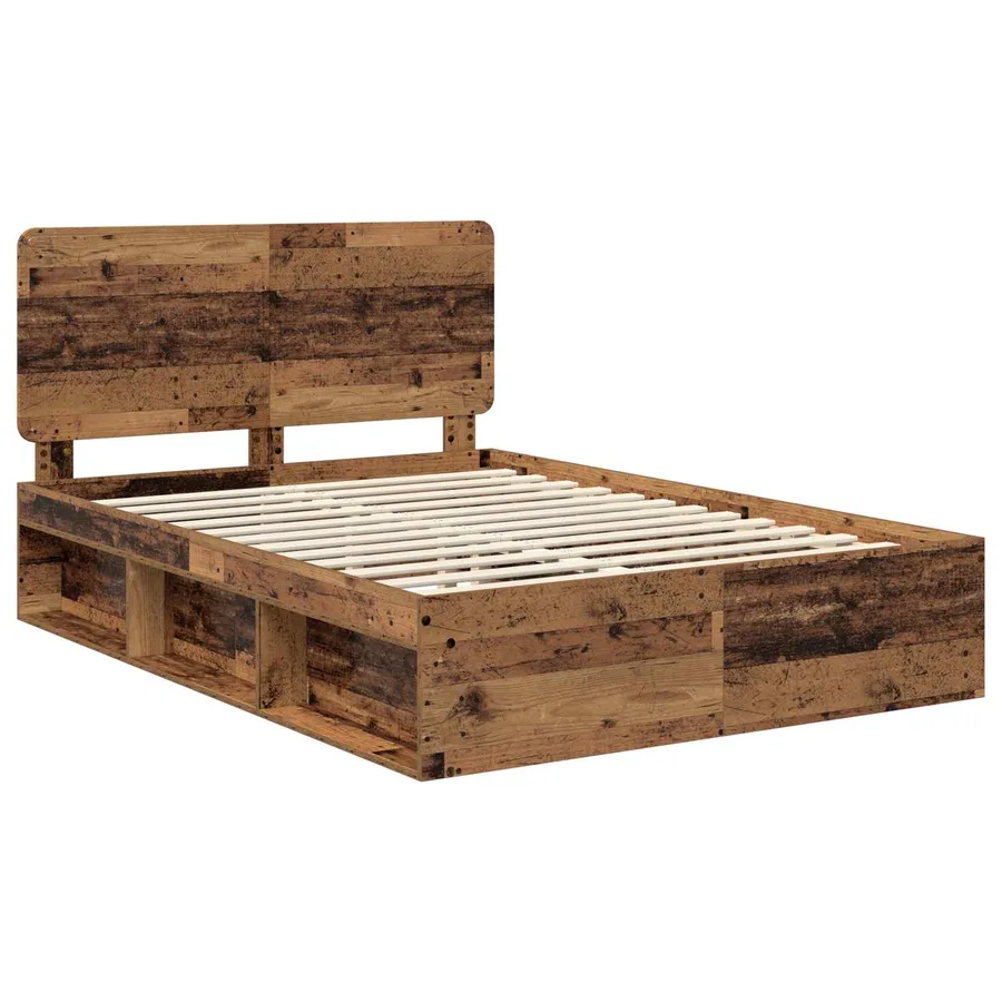 Cadre de lit Bois ancien 140 x 200 cm Bois de pin massif - 4