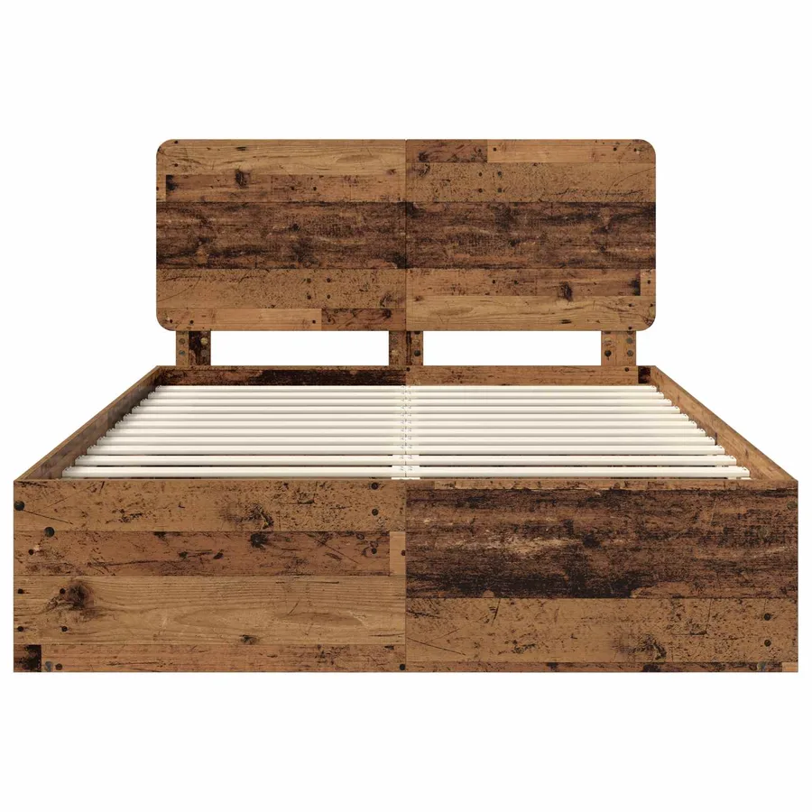 Cadre de lit Bois ancien 140 x 200 cm Bois de pin massif - 7