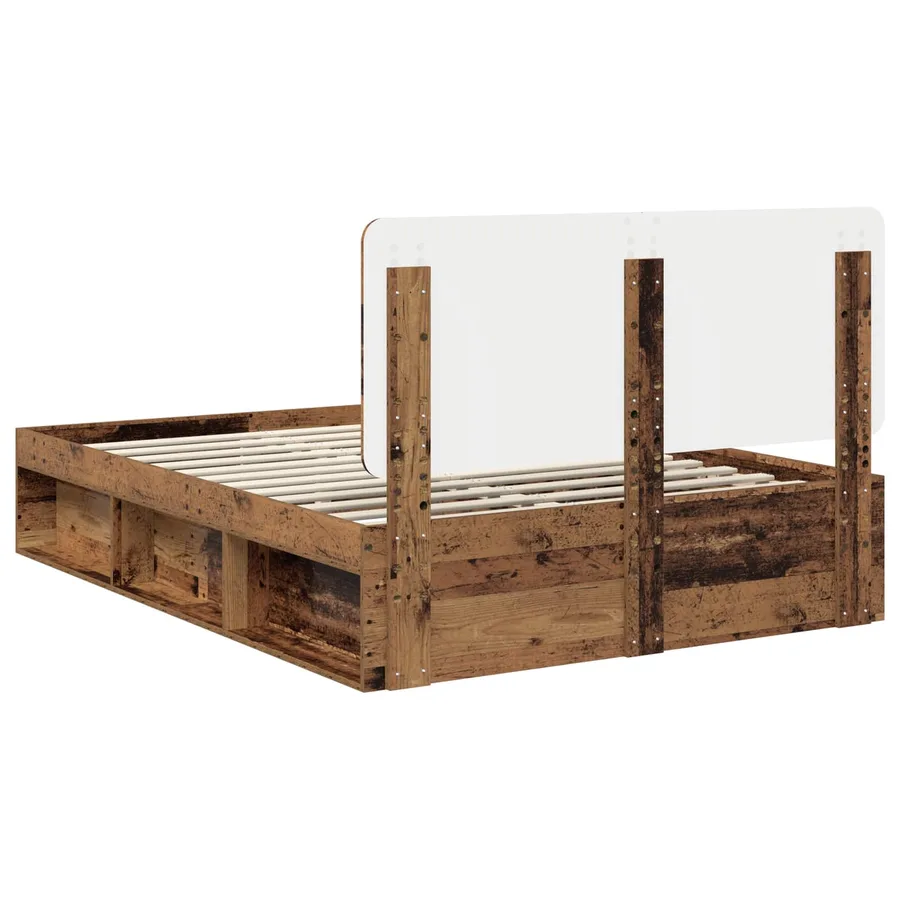 Cadre de lit Bois ancien 140 x 200 cm Bois de pin massif - 9