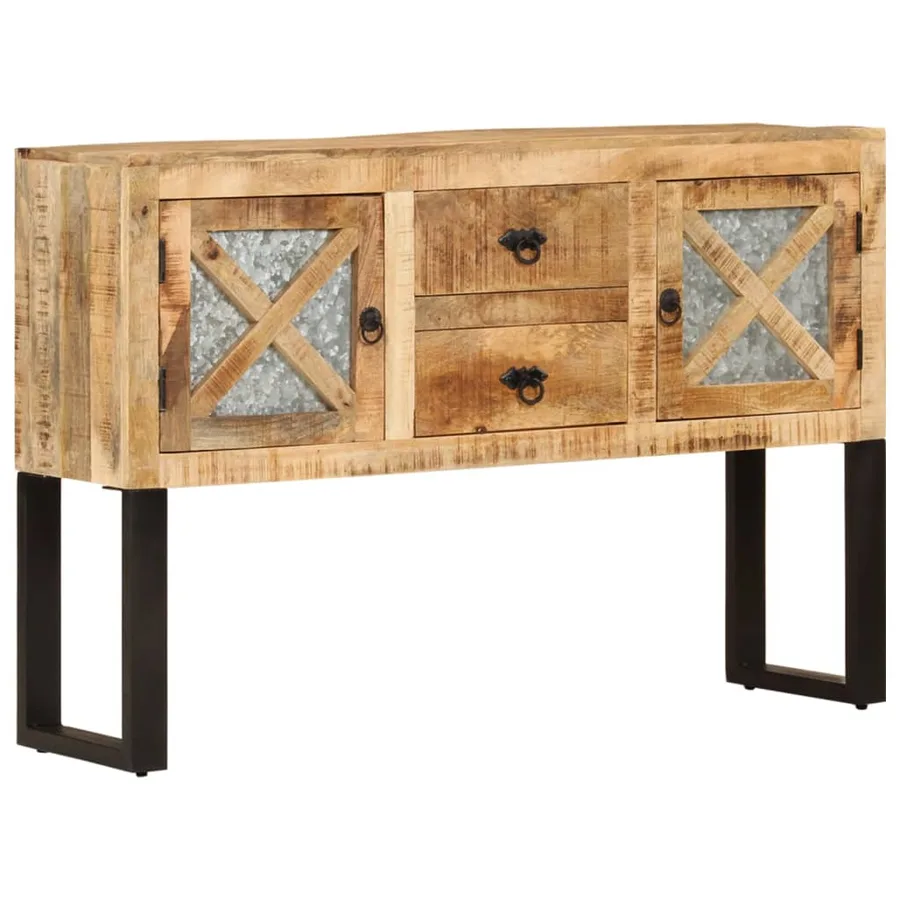 Buffet 110x30x74 cm Bois de manguier brut - 12