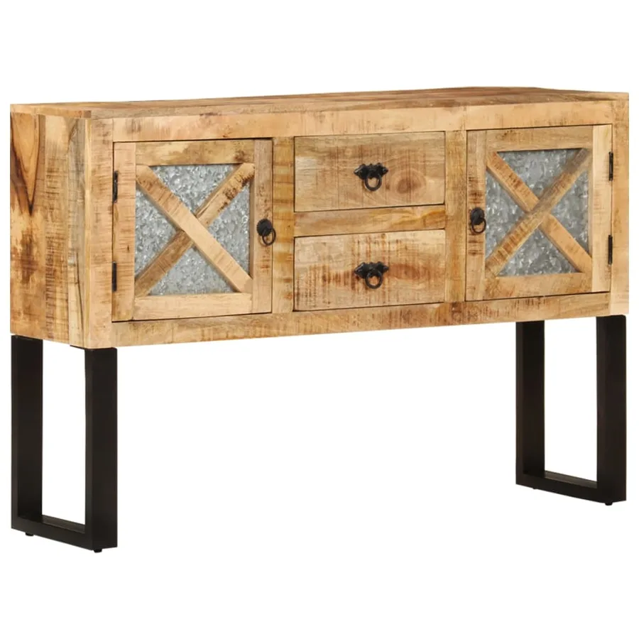 Buffet 110x30x74 cm Bois de manguier brut - 13