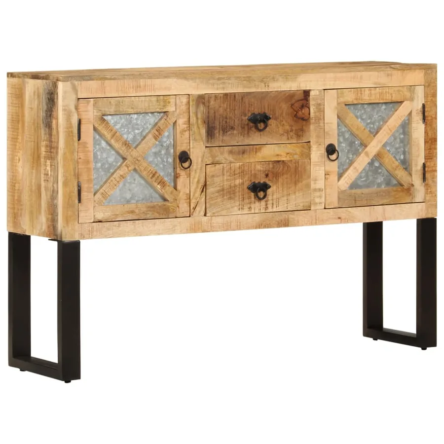 Buffet 110x30x74 cm Bois de manguier brut - 14