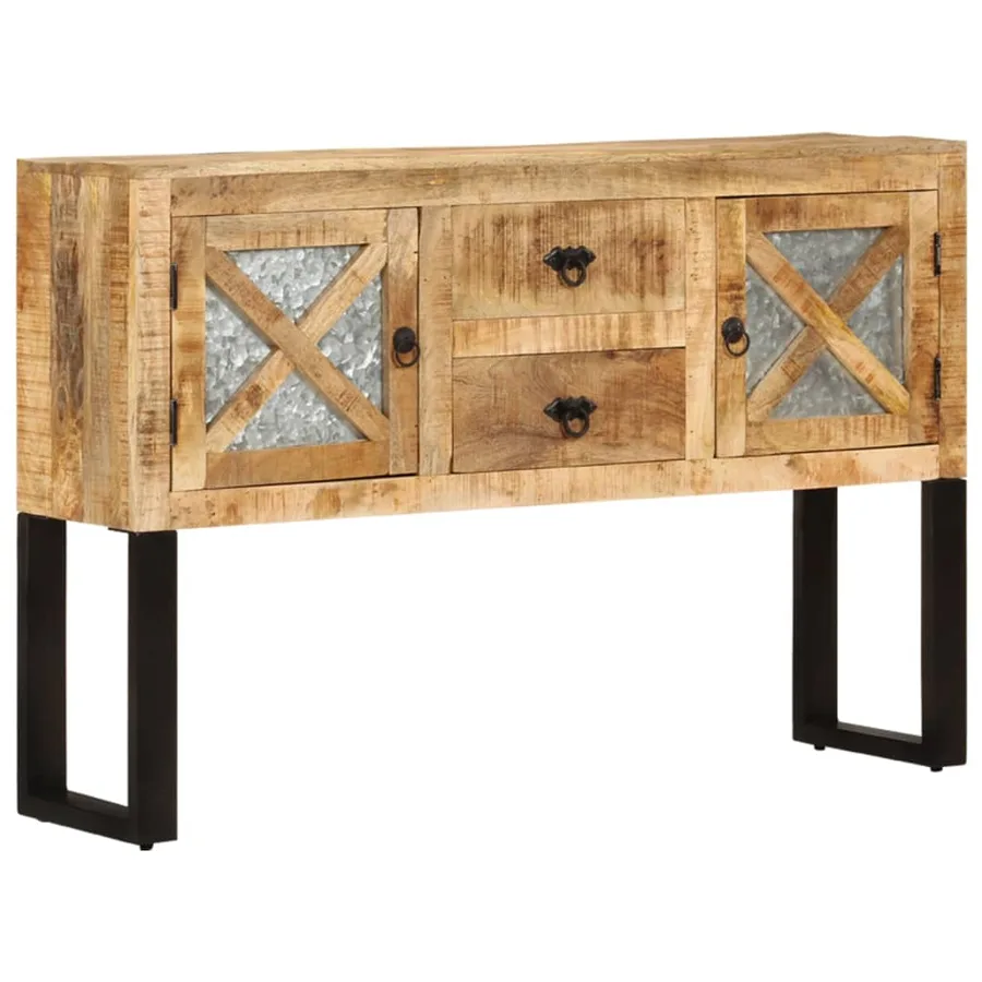 Buffet 110x30x74 cm Bois de manguier brut - 15