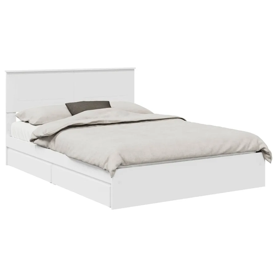 Lit de Rangement Blanc 140 x 190 cm Bois d'ingénierie - 2