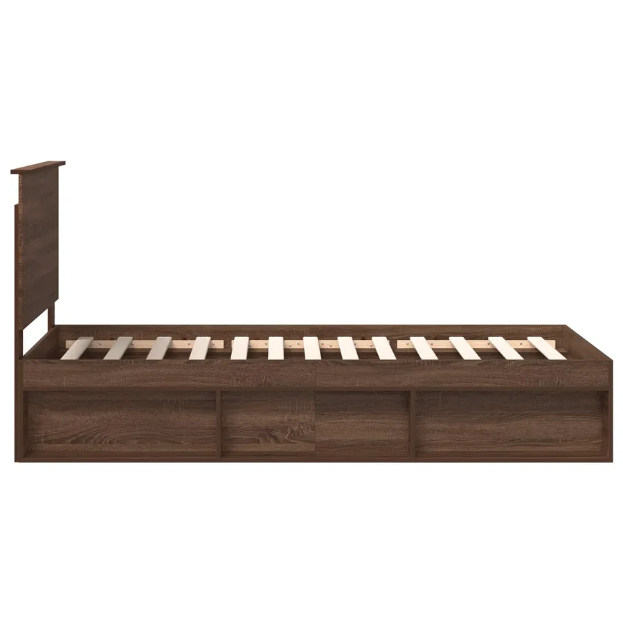 Cadre de lit Chêne brun 90 x 190 cm Bois de pin massif - 7