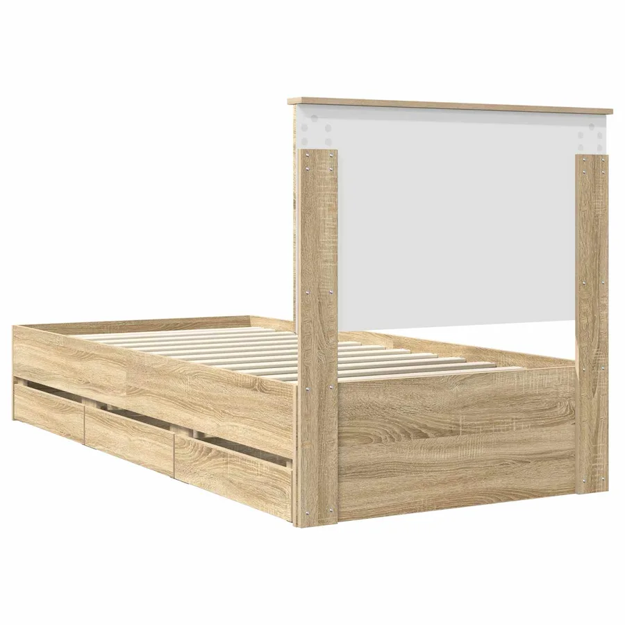 Cadre de lit Chêne Sonoma 90 x 200 cm Bois Ingénierie - 10