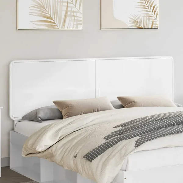 Tête de lit Blanc Brillant Bois d'ingénierie