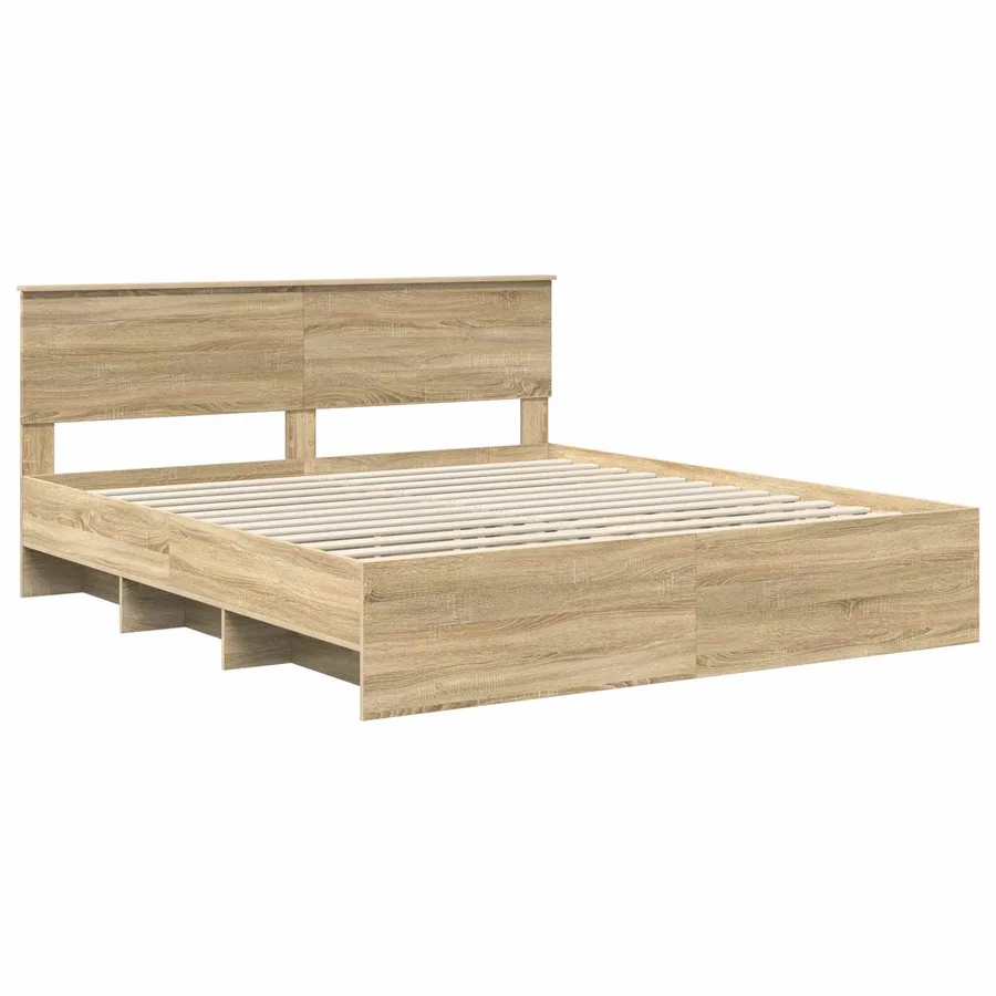 Cadre de lit Chêne Sonoma 180 x 200 cm Bois d'ingénierie - 4