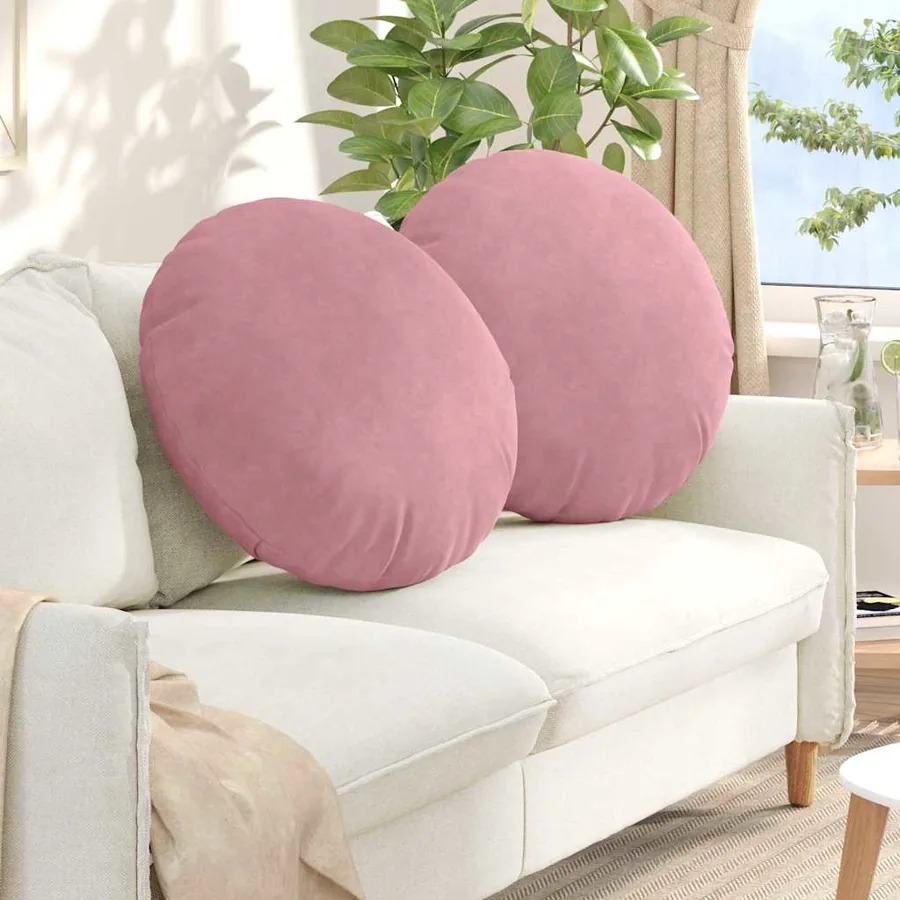Coussins de siège 2 pcs Rose Ø 80 x 29 cm Velours