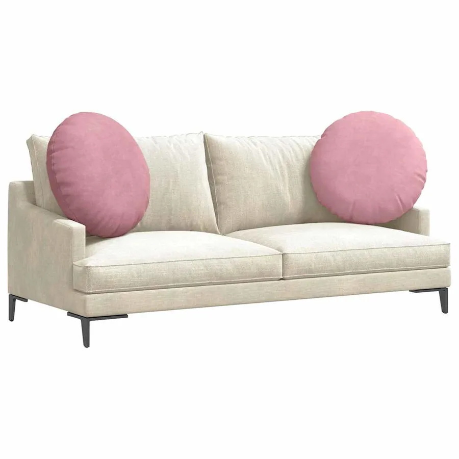 Coussins de siège 2 pcs Rose Ø 80 x 29 cm Velours - 3