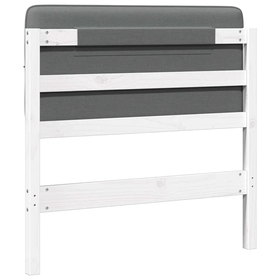 Tête de lit capitonnée Blanc et gris clair 80 cm Pin massif - 6