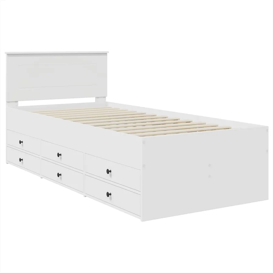 Lit d'appoint Blanc et Noir 75 x 190 cm Bois d'ingénierie - 4
