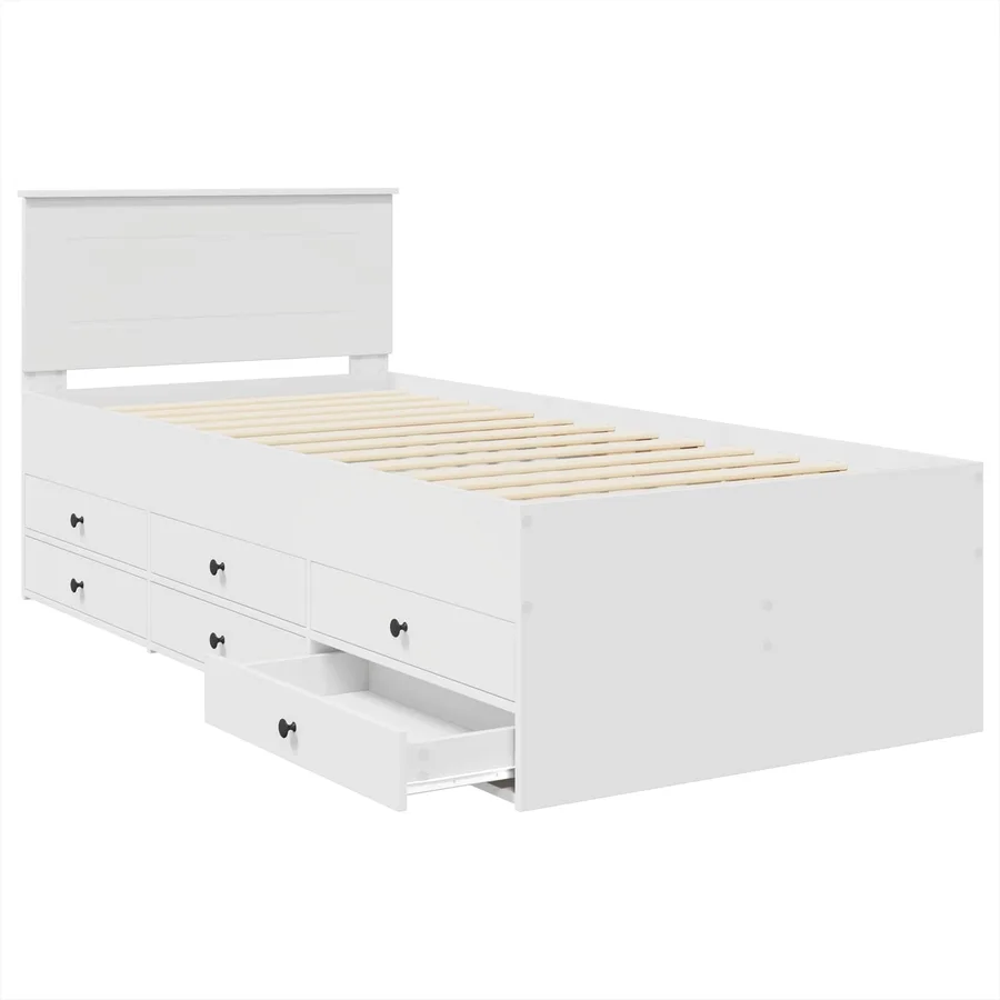 Lit d'appoint Blanc et Noir 75 x 190 cm Bois d'ingénierie - 5