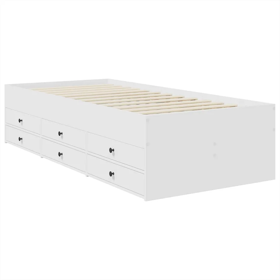 Lit d'appoint Blanc et Noir 75 x 190 cm Bois d'ingénierie - 6