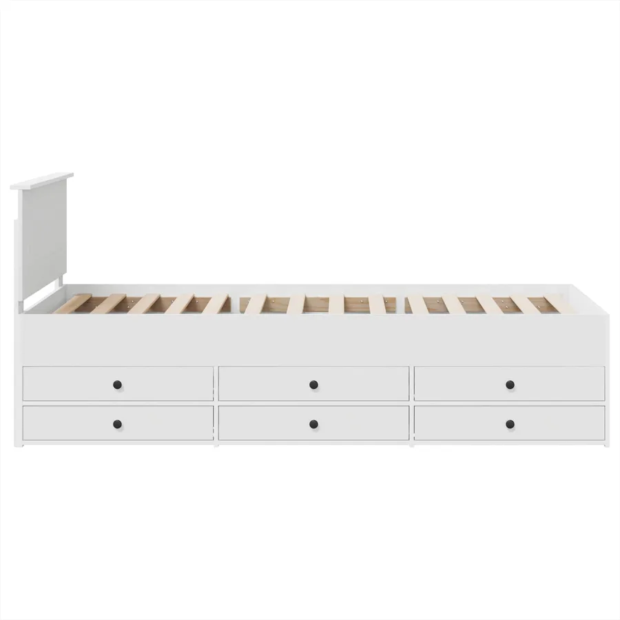 Lit d'appoint Blanc et Noir 75 x 190 cm Bois d'ingénierie - 9