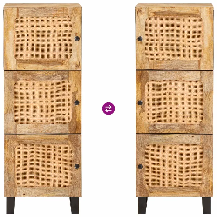 Haut Armoire Marron 90 x 33 x 75 cm Bois de mangue massif - 10