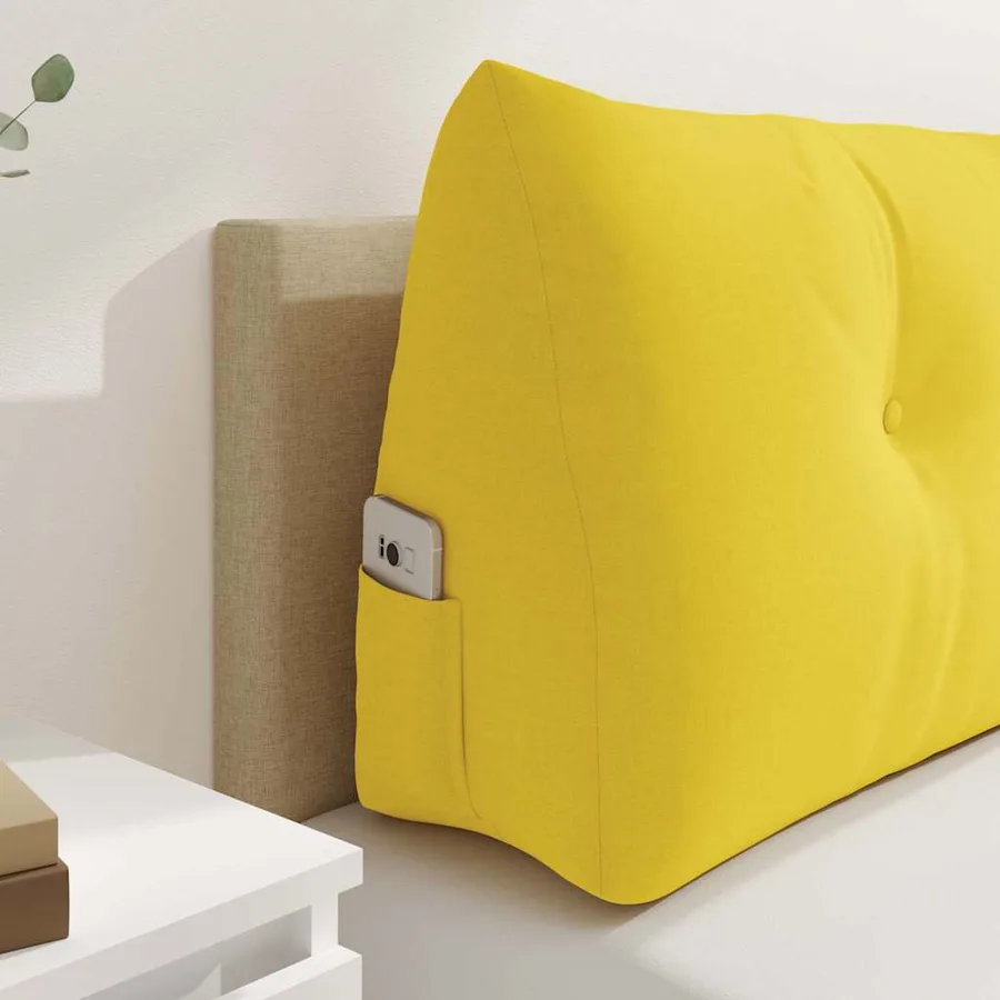 Coussin de Dos Jaune clair 120 x 24 x 50 cm tissu - 5