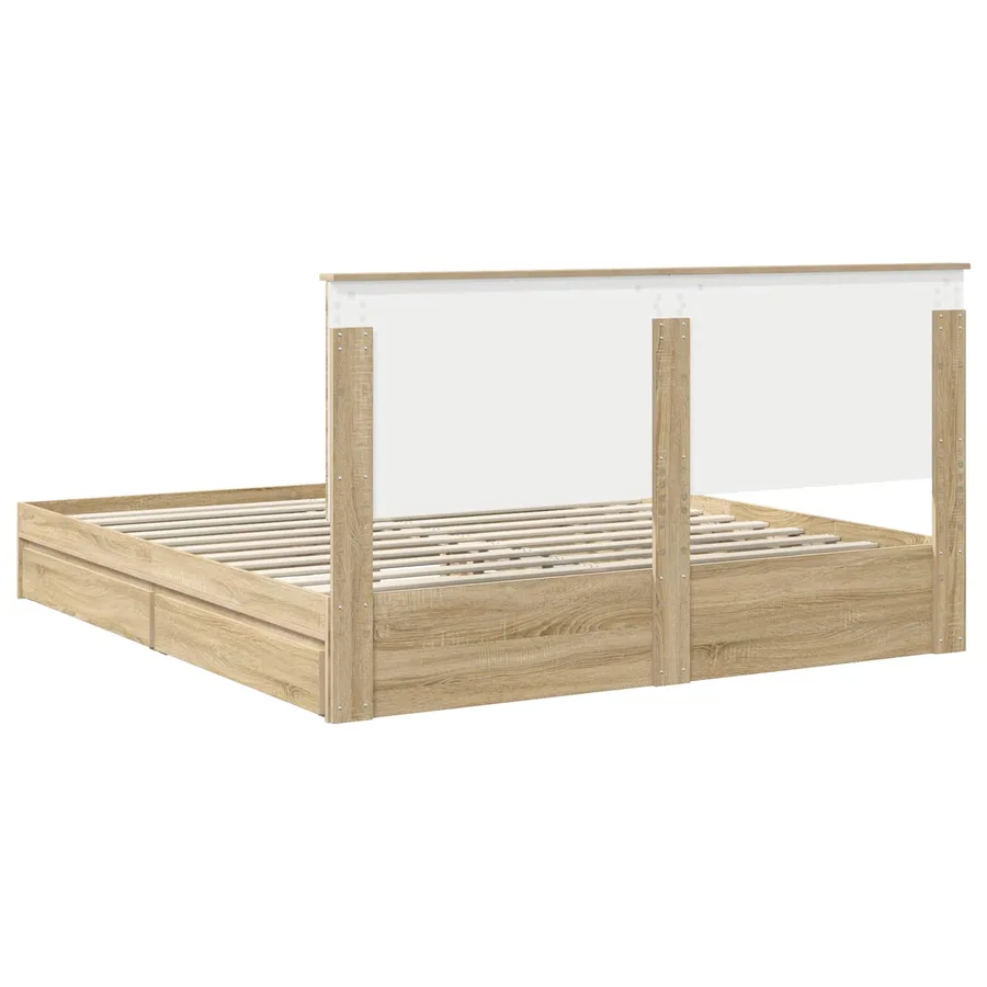 Lit de Rangement Chêne Sonoma 180 x 200 cm Bois d'ingénierie - 10