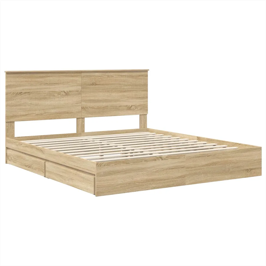 Lit de Rangement Chêne Sonoma 180 x 200 cm Bois d'ingénierie - 4