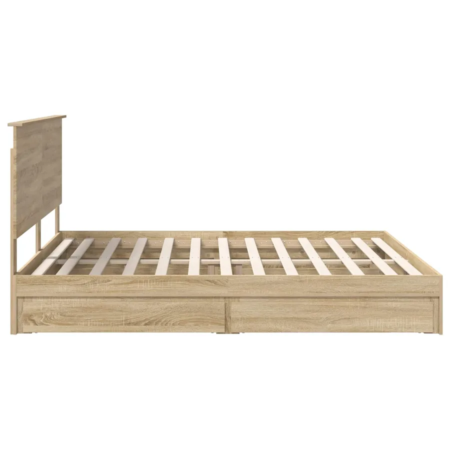 Lit de Rangement Chêne Sonoma 180 x 200 cm Bois d'ingénierie - 9