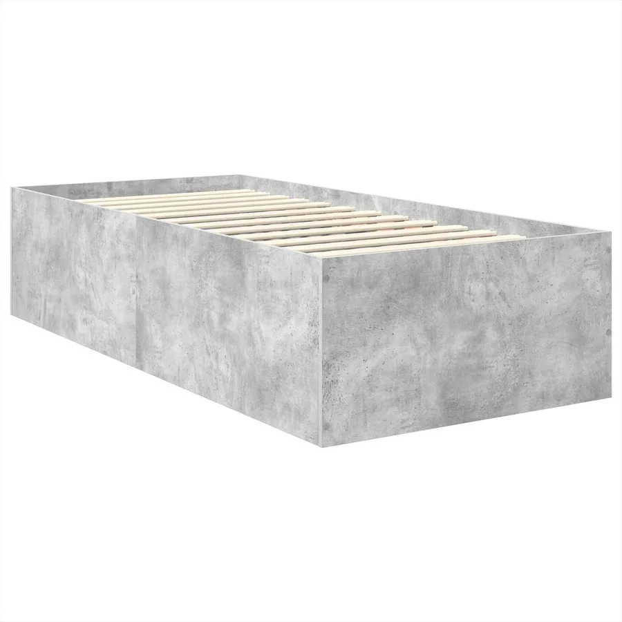 Cadre de lit Gris béton 75 x 190 cm Bois d'ingénierie - 5