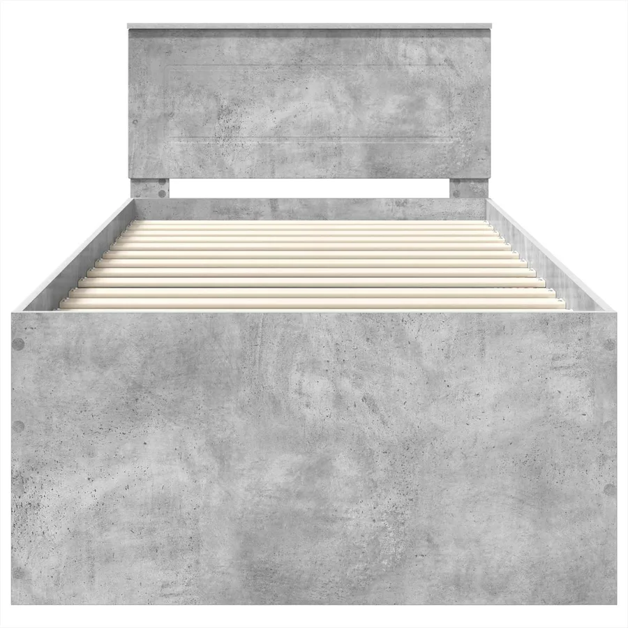 Cadre de lit Gris béton 75 x 190 cm Bois d'ingénierie - 7