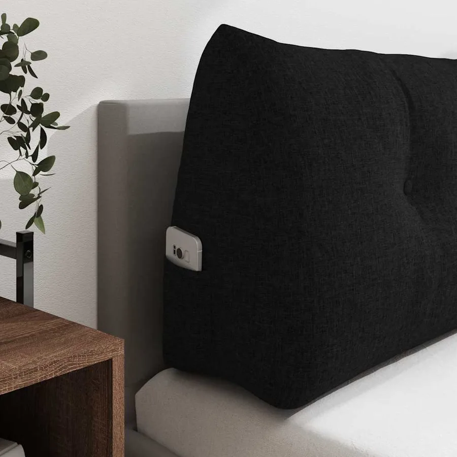 Coussin de Dos Noir 120 x 24 x 50 cm tissu - 5