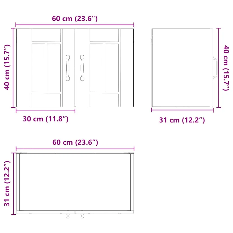 Meuble mural LUCCA 2 pcs Blanc 60 x 31 x 40 cm - 13