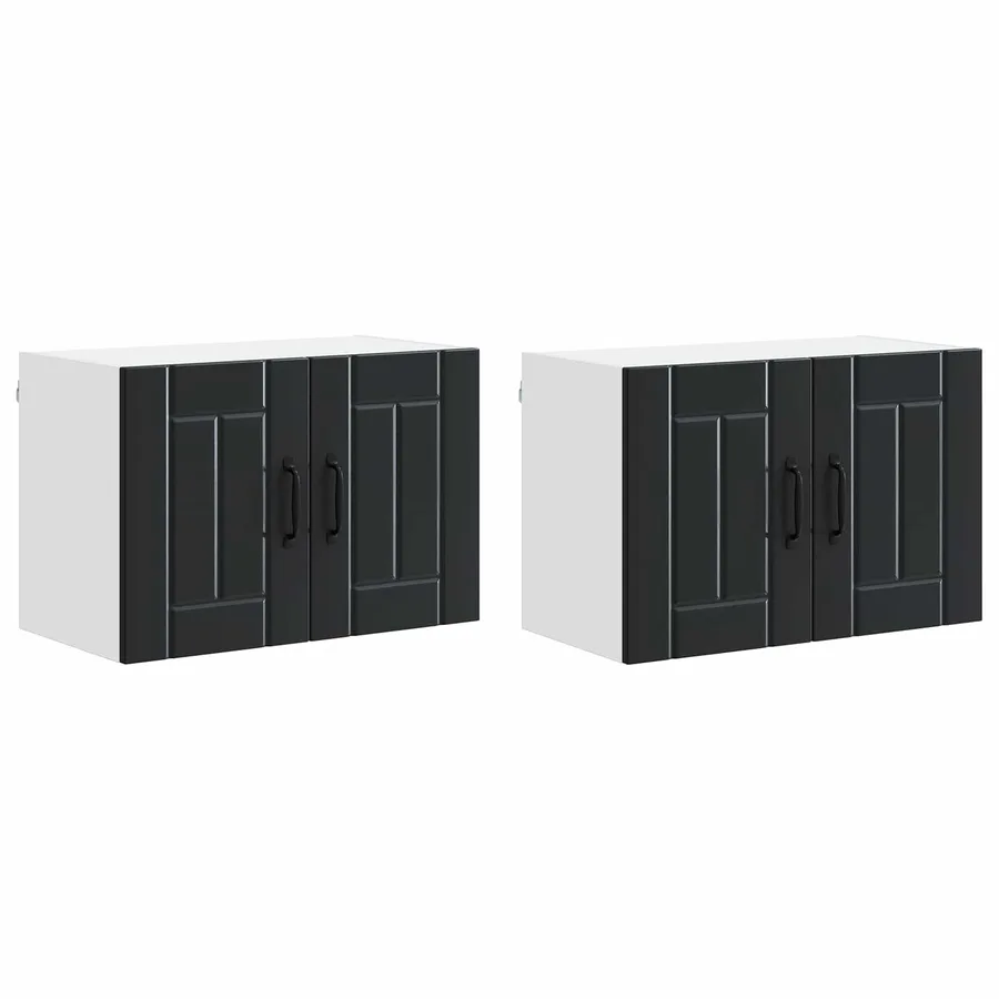 Meuble mural LUCCA 2 pcs Noir 60 x 31 x 40 cm Bois d'ingénierie - 2