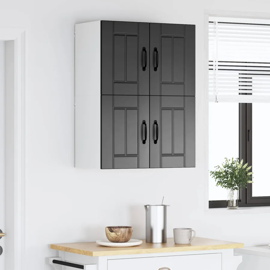 Meuble mural LUCCA 2 pcs Noir 60 x 31 x 40 cm Bois d'ingénierie - 4