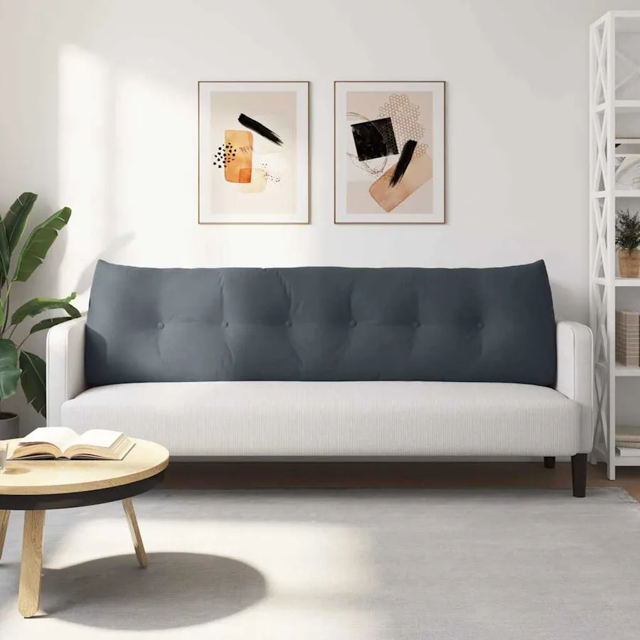 Coussin de Dos Gris foncé 180 x 24 x 50 cm Velours - 4