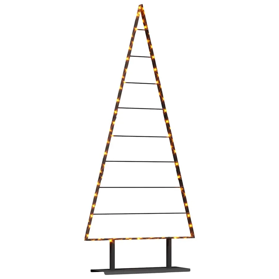 Arbre de Noël en métal avec support Noir 180 cm Acier - 3