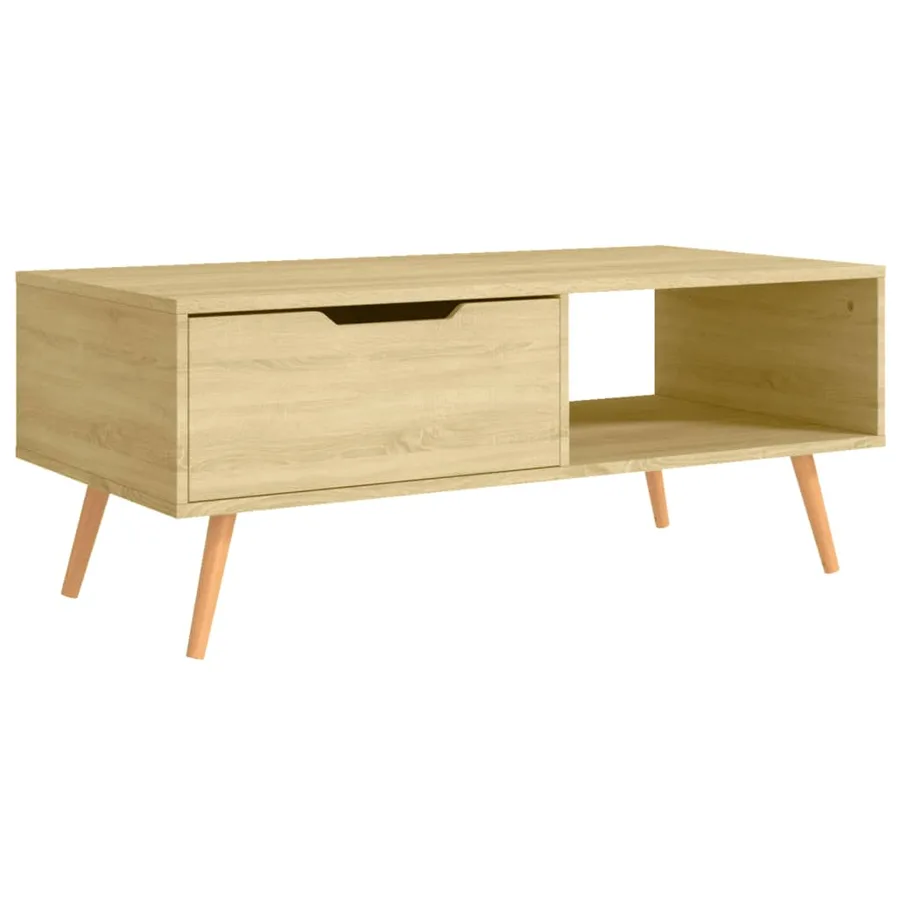 Table basse Chêne Sonoma 100x49,5x43 cm Bois d'ingénierie - 4