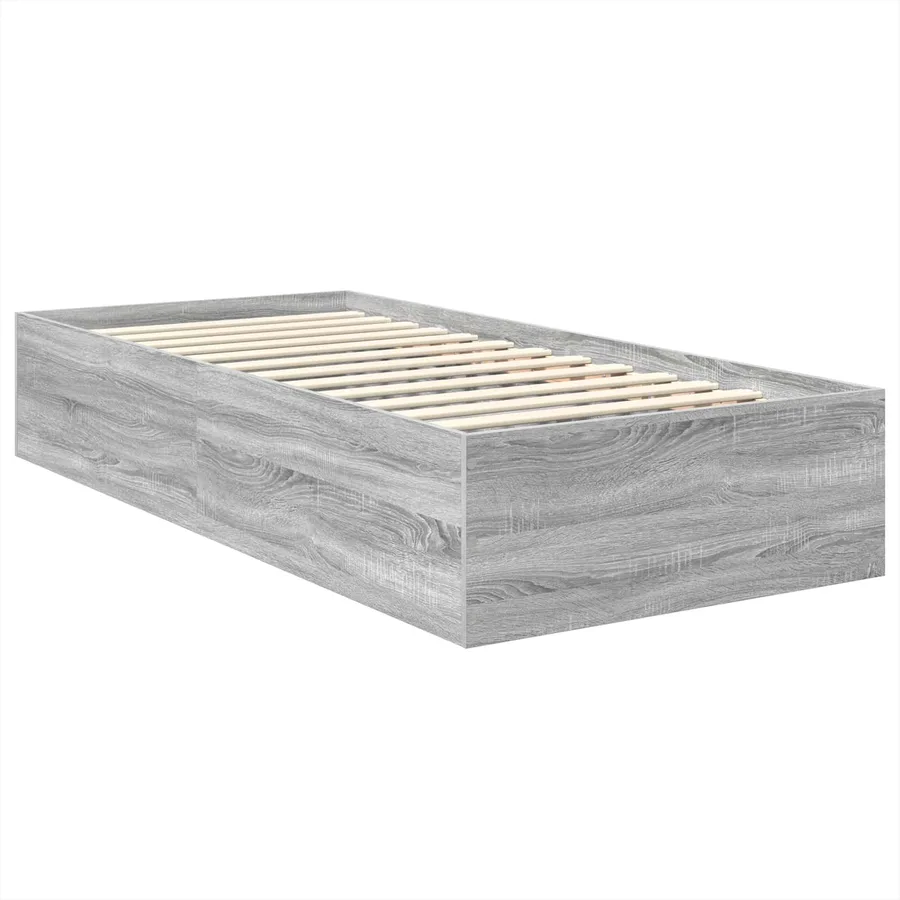 Cadre de lit Gris Sonoma 75 x 190 cm Bois d'ingénierie - 5